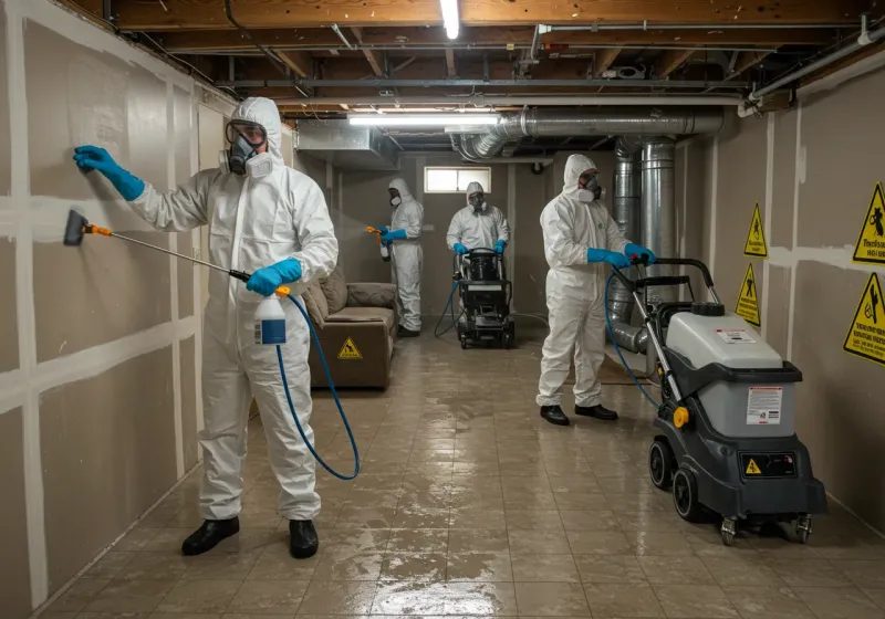 Basement Moisture Removal and Structural Drying process in Coolidge, AZ